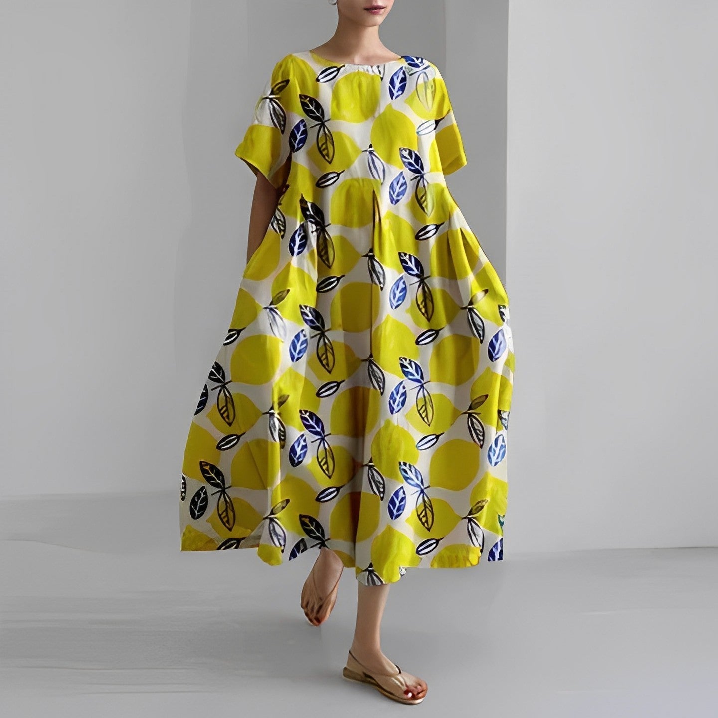 Amélie | Robe à Fleurs avec Imprimé Surdimensionné et Coupe Décontractée pour Femmes