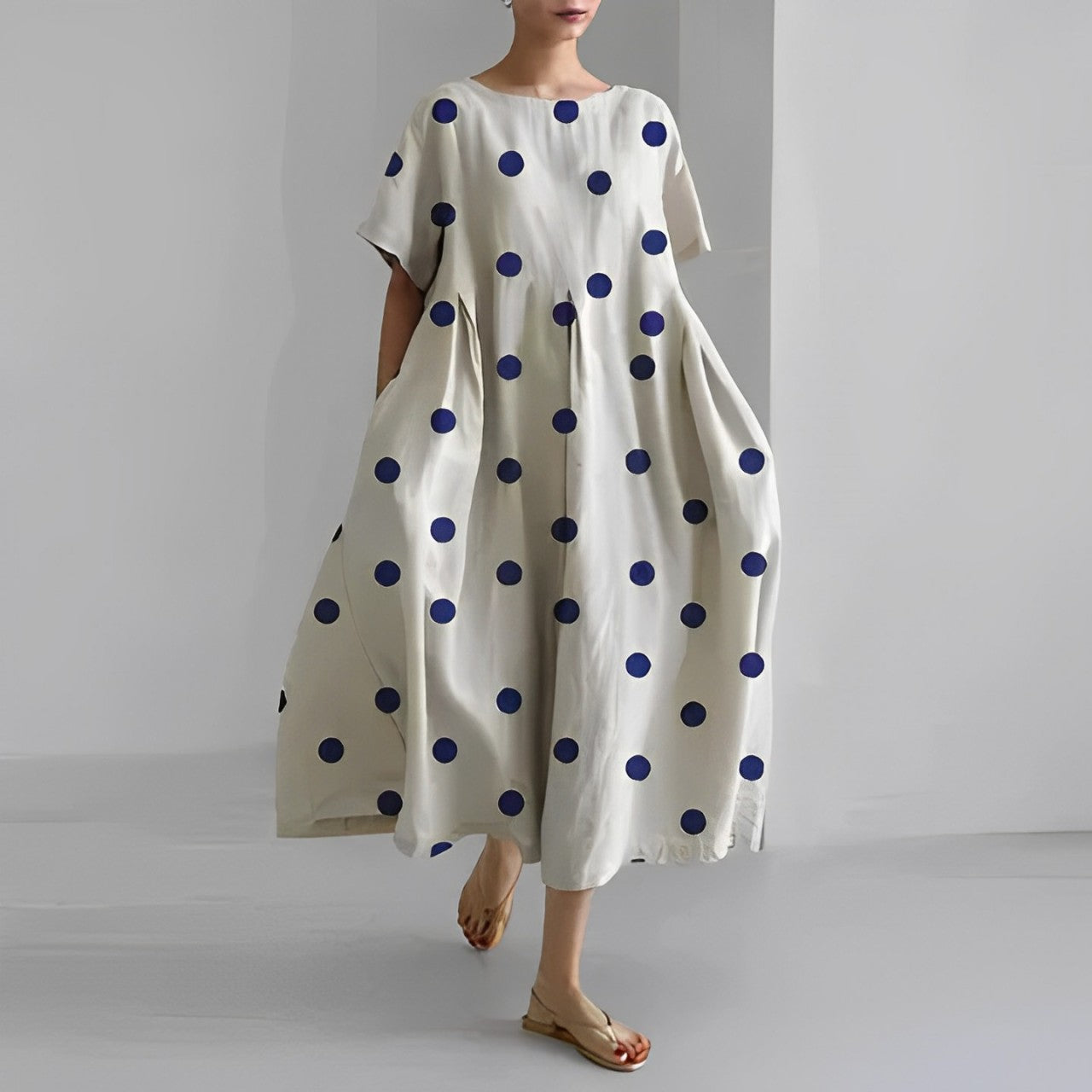 Amélie | Robe à Fleurs avec Imprimé Surdimensionné et Coupe Décontractée pour Femmes