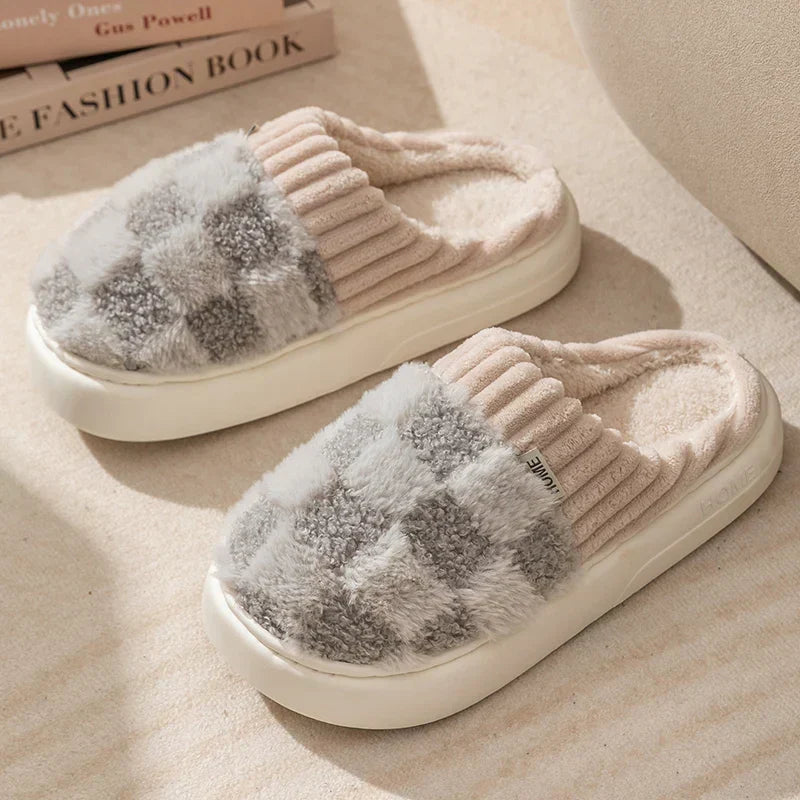 Everly - Chaussons à carreaux confortables pour femmes avec un look cosy