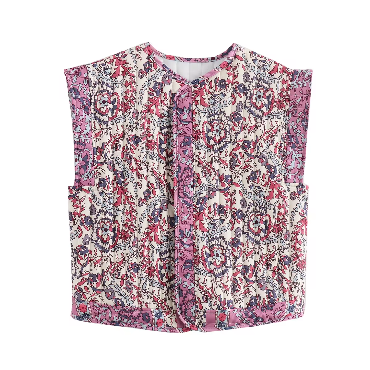 Sophie Paris® I Gilet en coton matelassé avec motif brodé