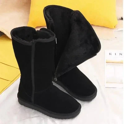 Mathea - Bottes élégantes en daim avec passepoil stylisé pour femmes