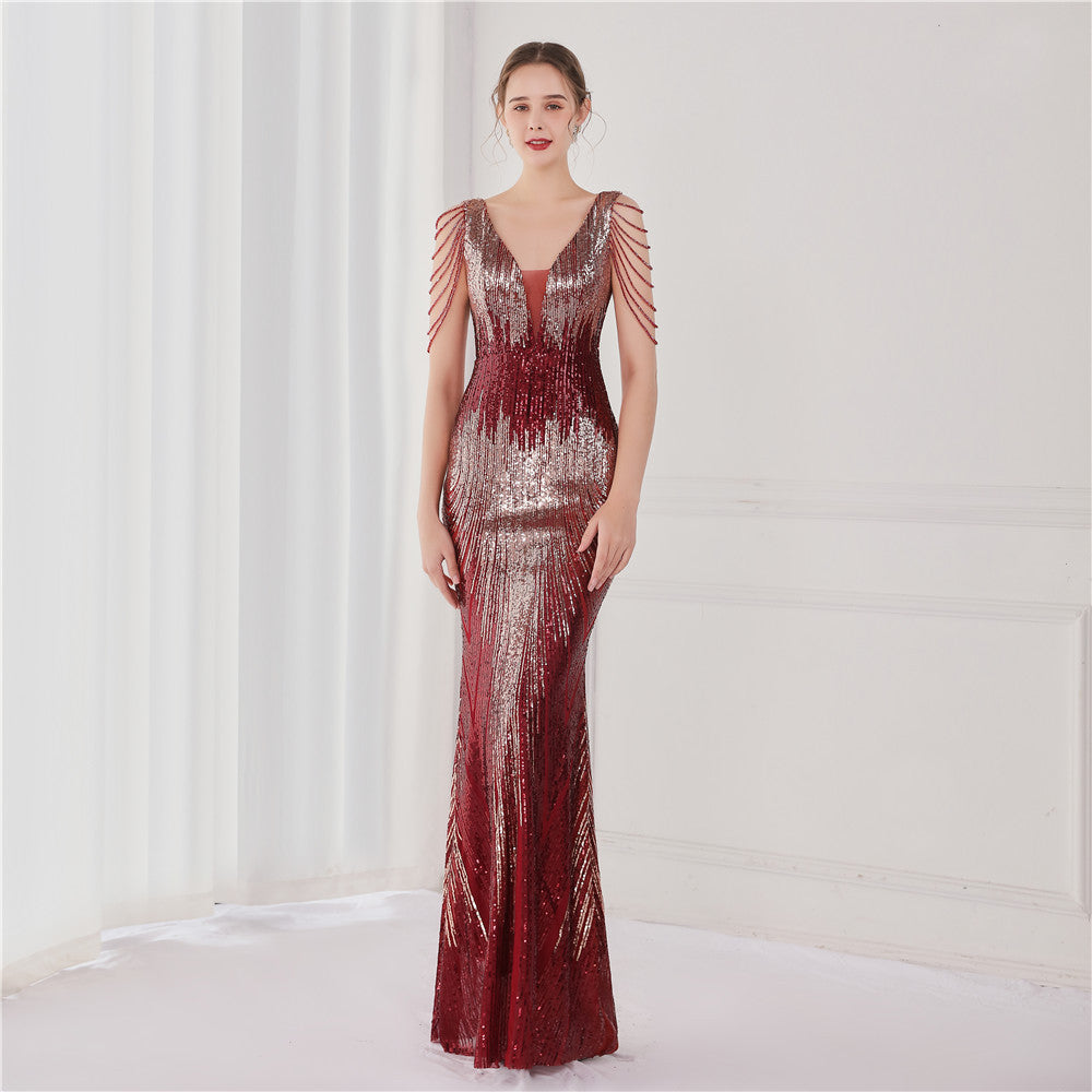 Véroniquea | Robe élégante à paillettes en forme de queue de poisson