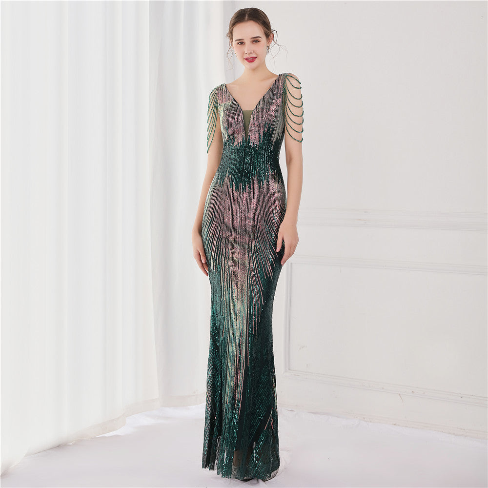 Véroniquea | Robe élégante à paillettes en forme de queue de poisson