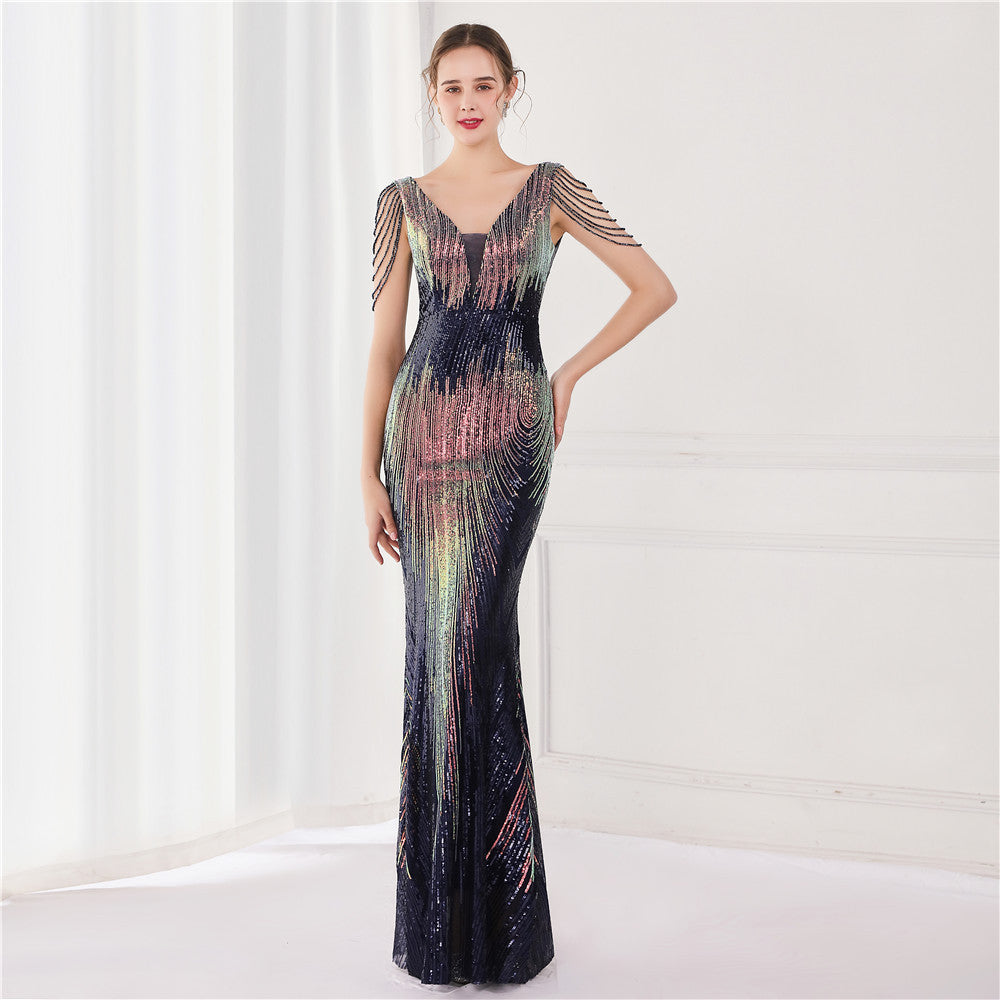 Véroniquea | Robe élégante à paillettes en forme de queue de poisson