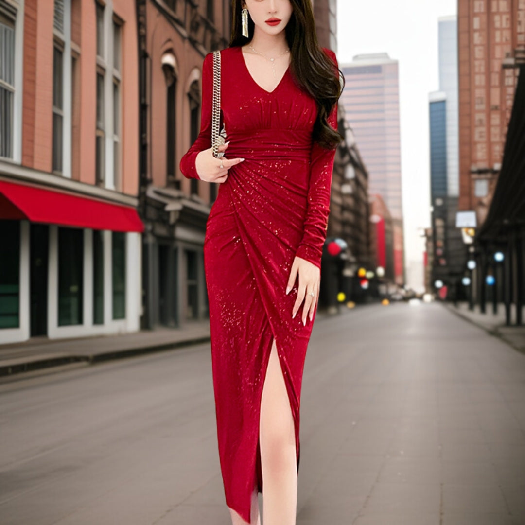 Dahlia | Robe de luxe avec élégance intemporelle et coupe confortable pour Femmes