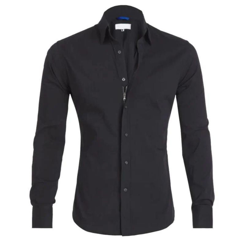 Chemise infroissable avec fermeture à glissière