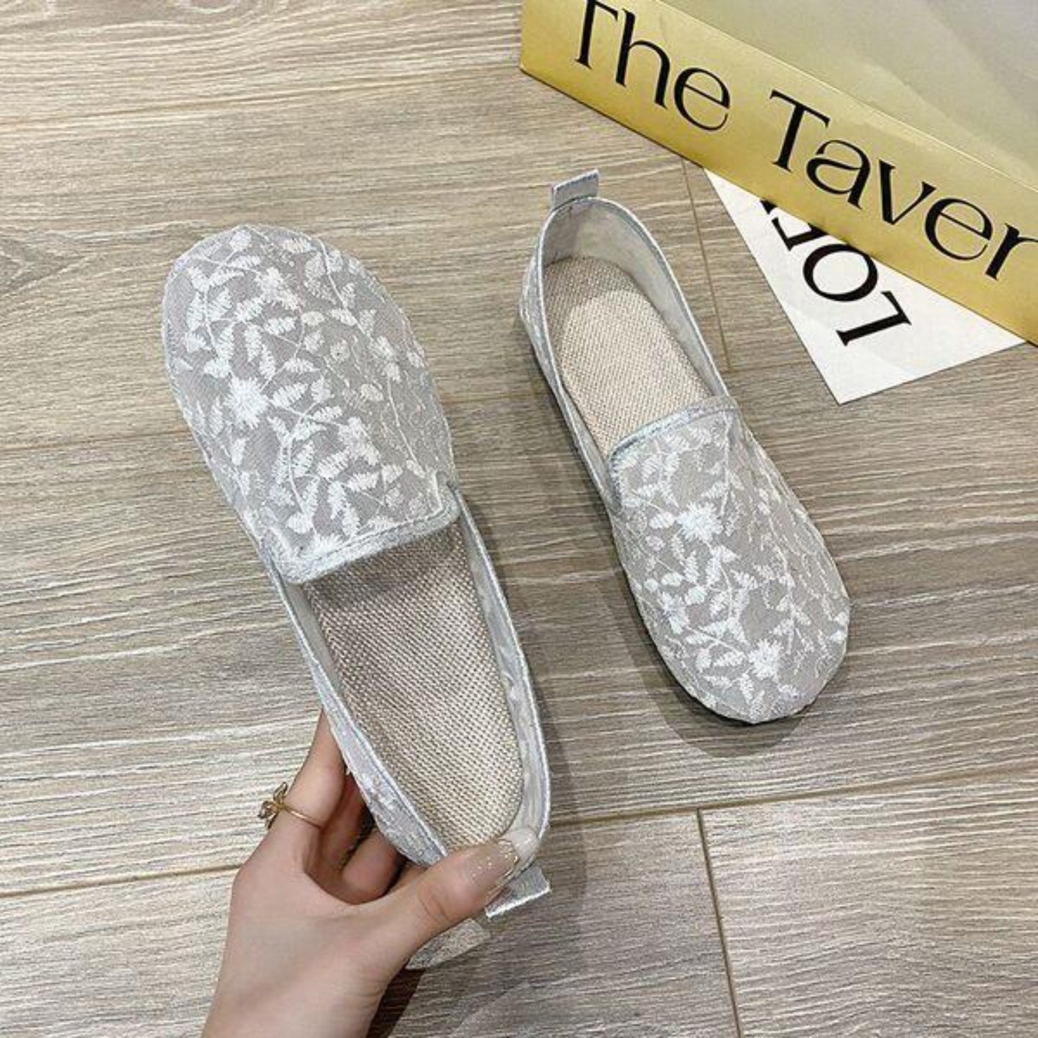 Roxy | Espadrilles élégantes en toile avec nez rond