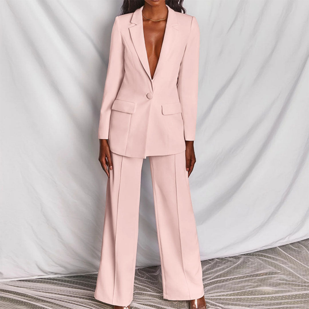 Sophie | Blazer et Pantalon avec Coupe Ajustée et Design Classique pour Femmes