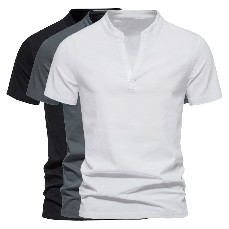 Ares | T-shirt Henley en Coton avec Technologie Anti-Sueur et Coupe Musclée pour Hommes