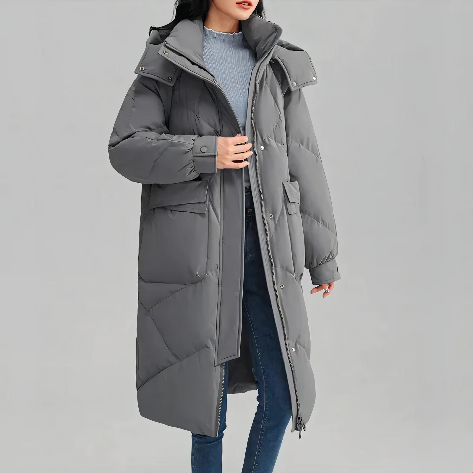 Céleste | Manteau Long avec Garnissage en Duvet pour Femmes