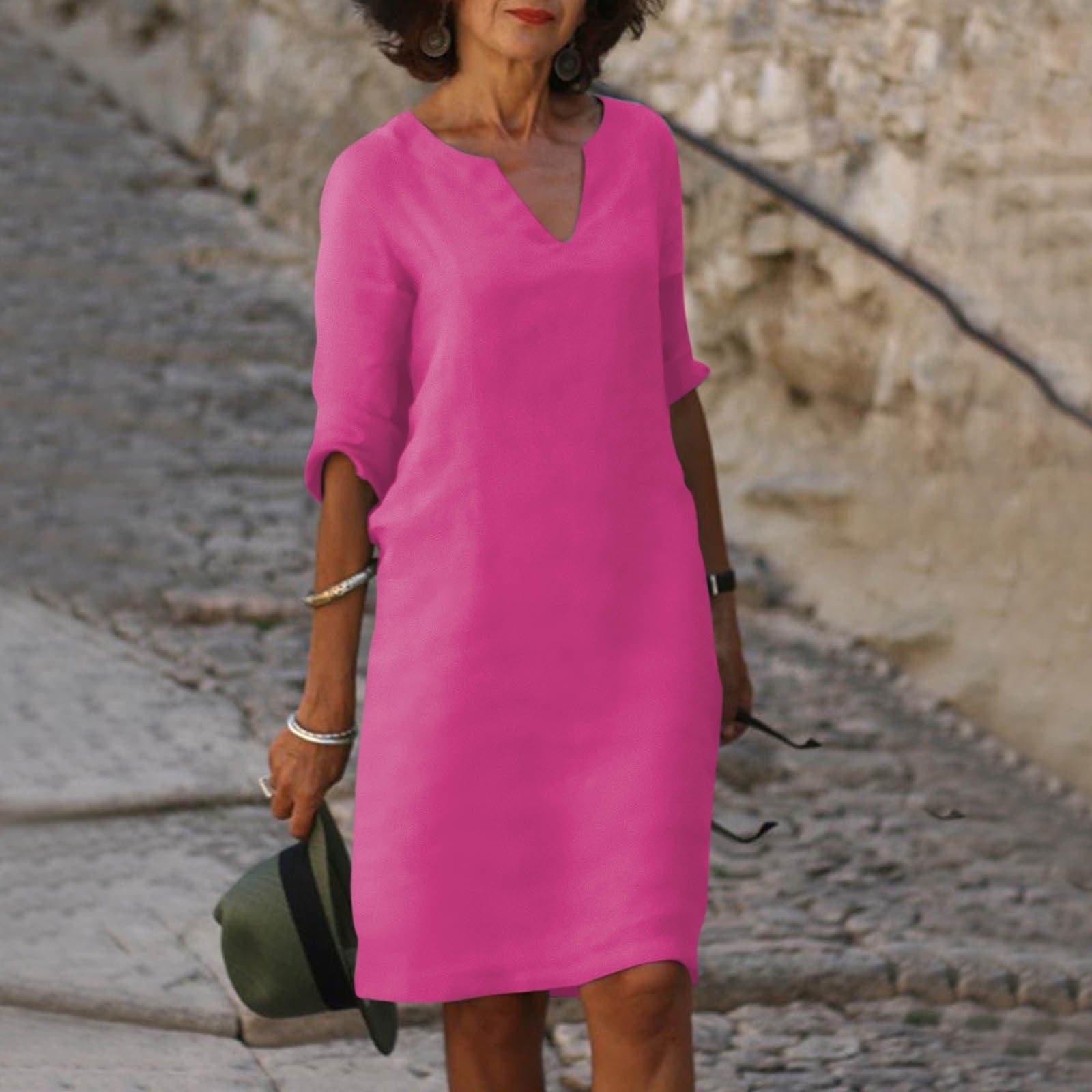 Marie - Magnifique robe à manches courtes et col V