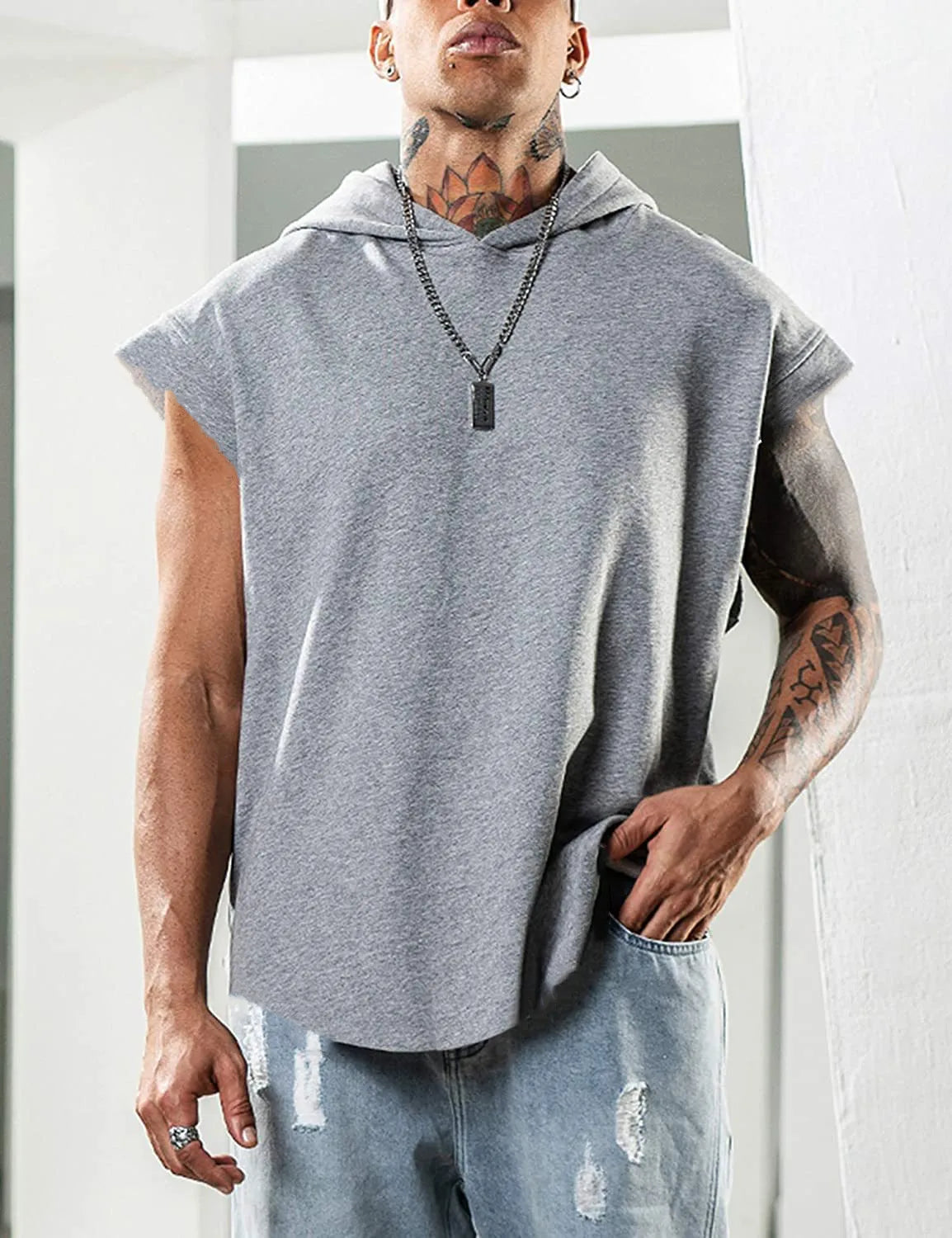 Bellevo | Sweat-shirt sans manches à capuche