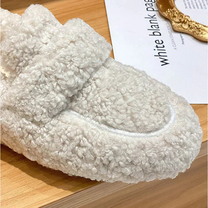 Paisley - Pantoufles de luxe en peluche avec dessous antidérapant