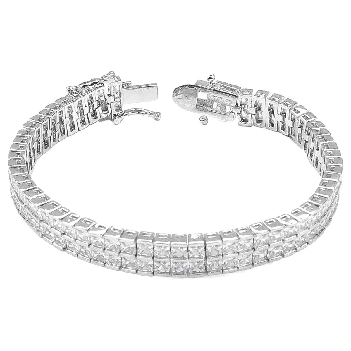 Bracelet Mathilde en zirconium plaqué rhodium orné de cristaux Scintillants - Livraison Offerte