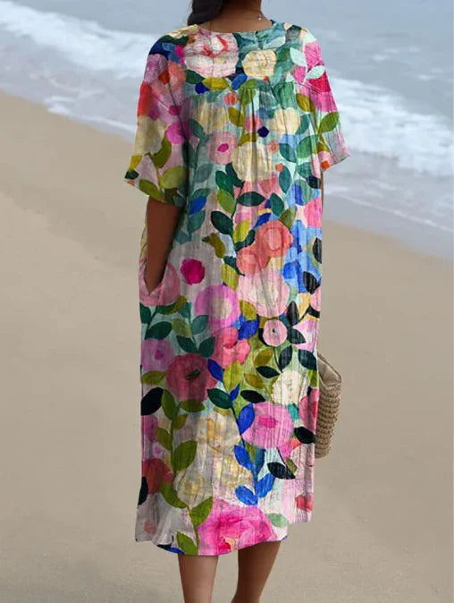 Odile - Robe en coton et lin