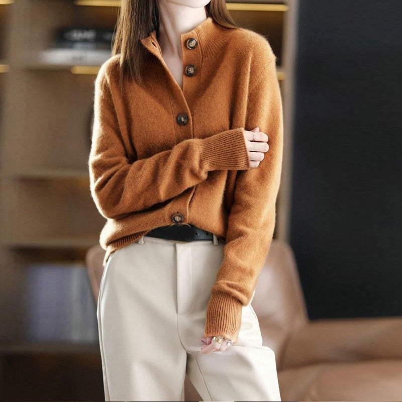 Brune | Cardigan Doux Pour Femmes | Chaud