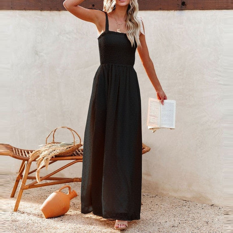 Liana | Robe Maxi Aérienne avec Motif à Pois et Coupe Confortable pour Femmes