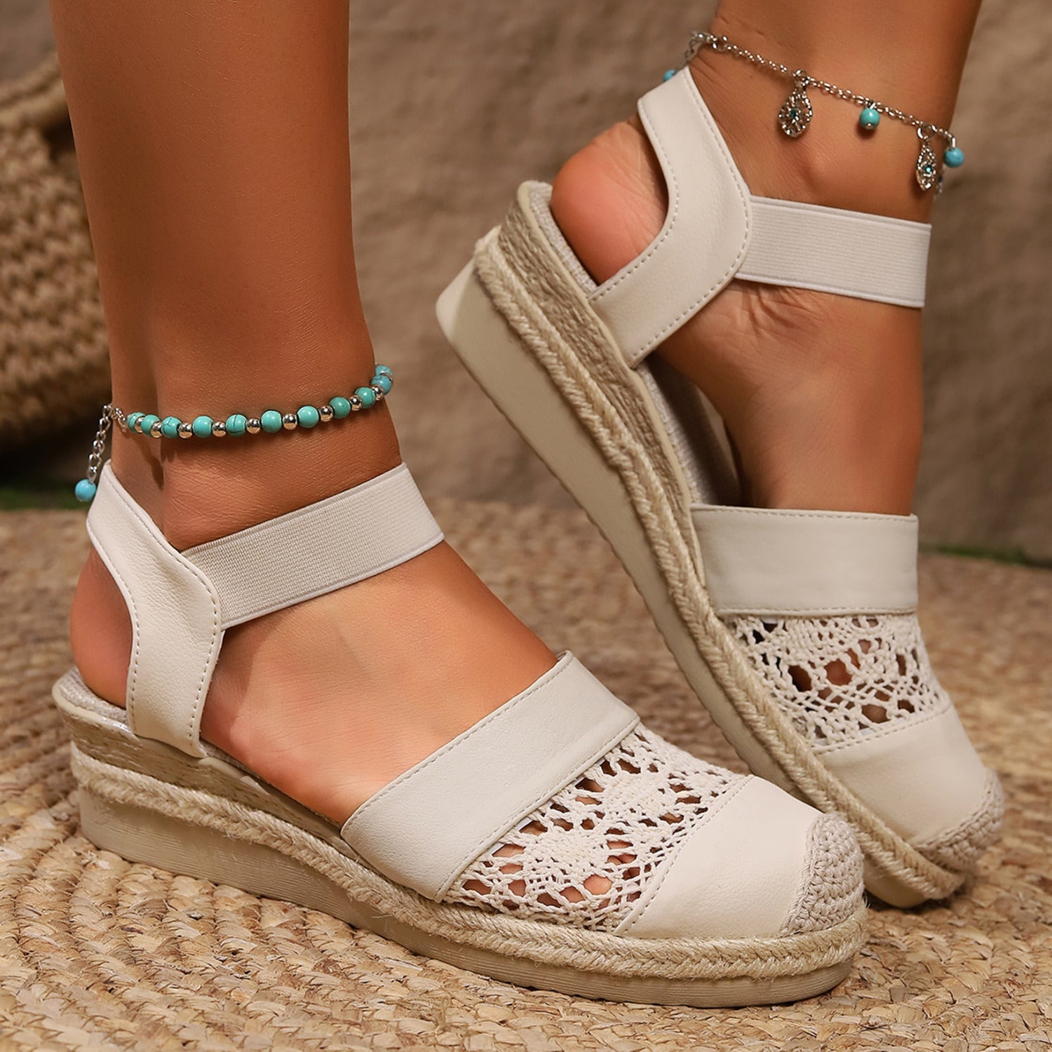 Sarah | Espadrilles élégantes avec semelle tressée et bride de cheville élégante