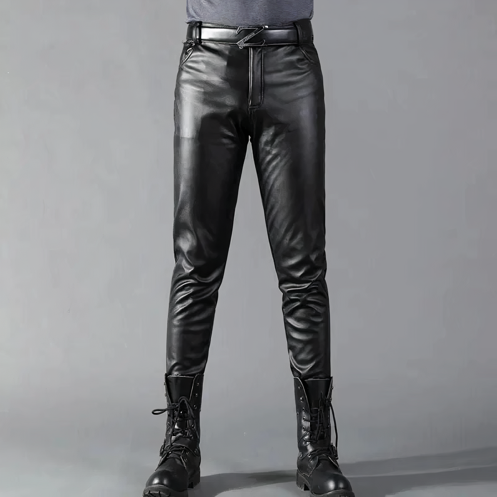 Alfonso - Pantalon en cuir noir