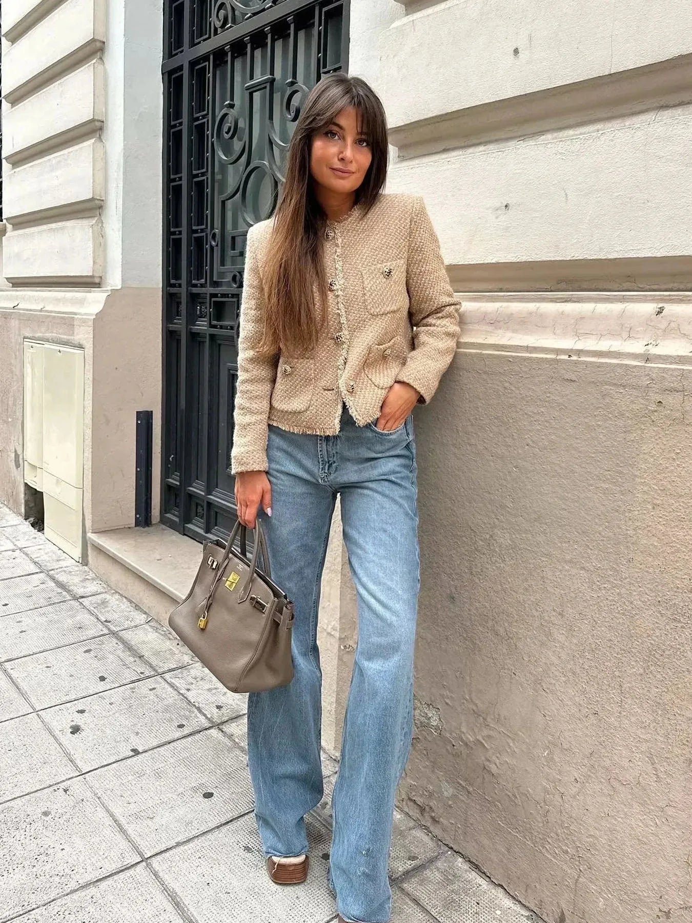 Autumn | Femme Veste cropped élégante avec poches