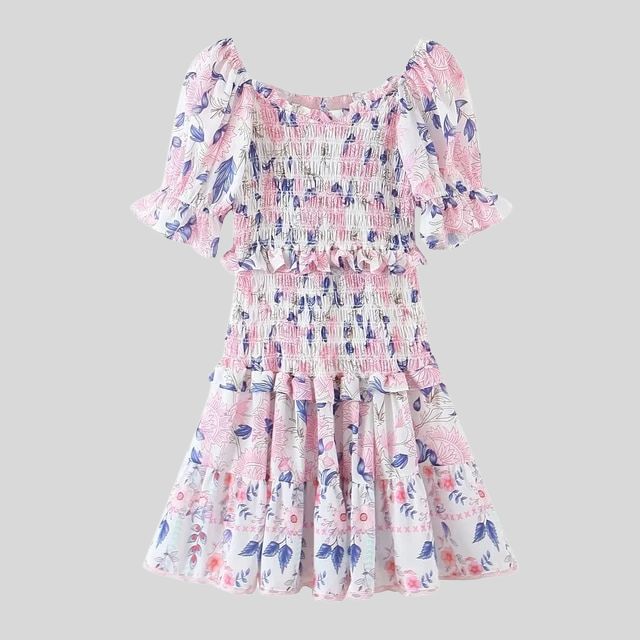 Céleste | Robe Florale avec Manches Bouffantes et Tissus de Haute Qualité pour Femmes