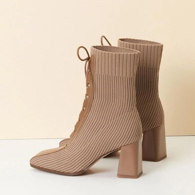 Soleil | Bottines en Maille Côtelée avec Confort Ultime pour Femmes