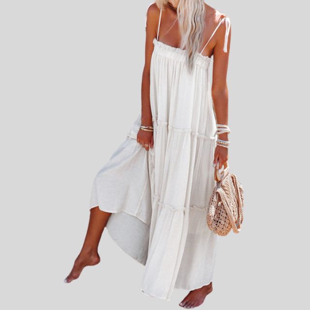 Lunaire | Robe maxi dégradée avec Bretelles Ajustables et Silhouette Bohème pour Femmes