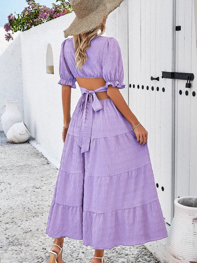 Violet | Robe tailleur col en V