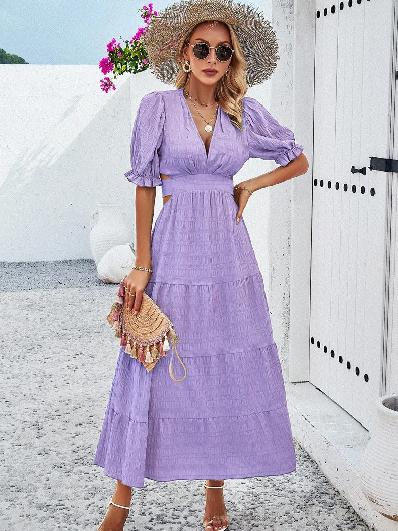 Violet | Robe tailleur col en V