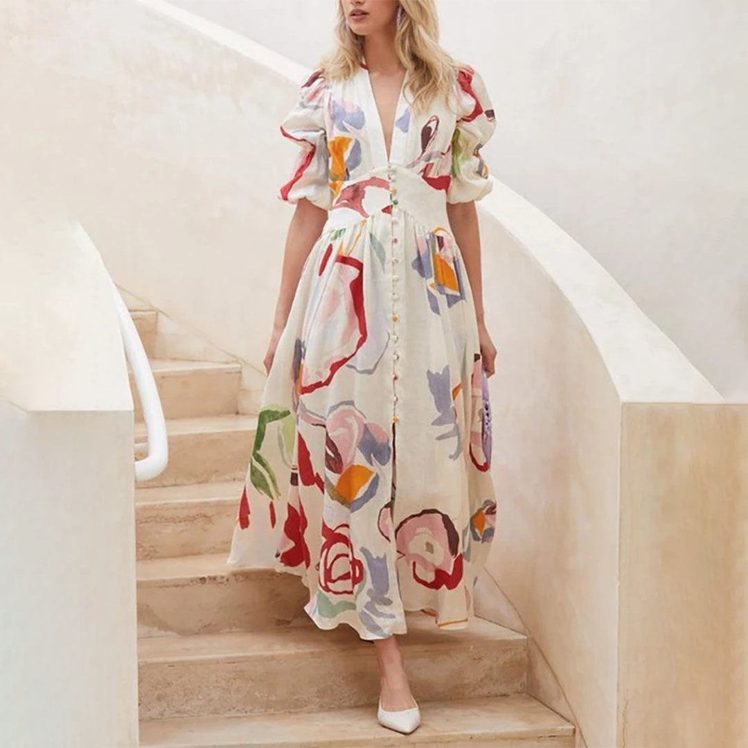 Léonie | Robe d'été avec Tissus de Haute Qualité et Motifs Variés pour Femmes