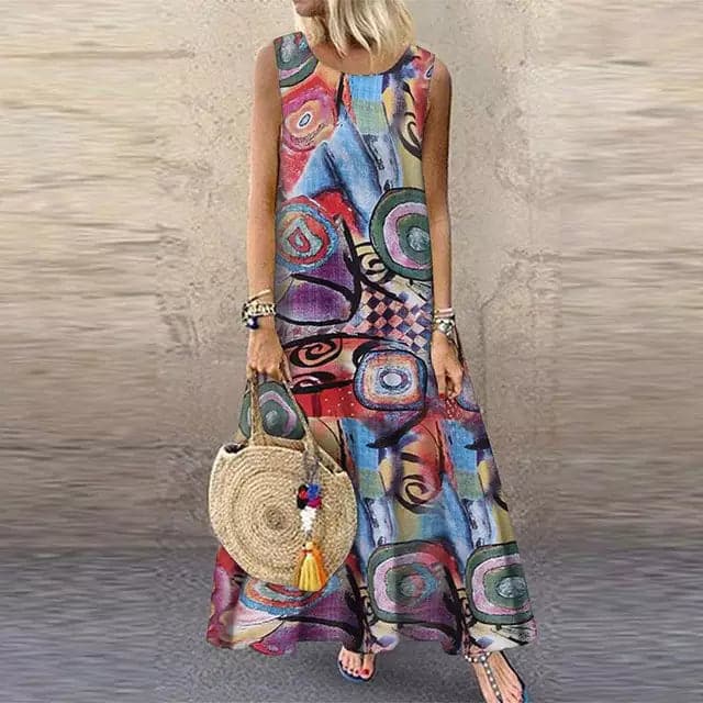 Marine - La robe sans manches colorée