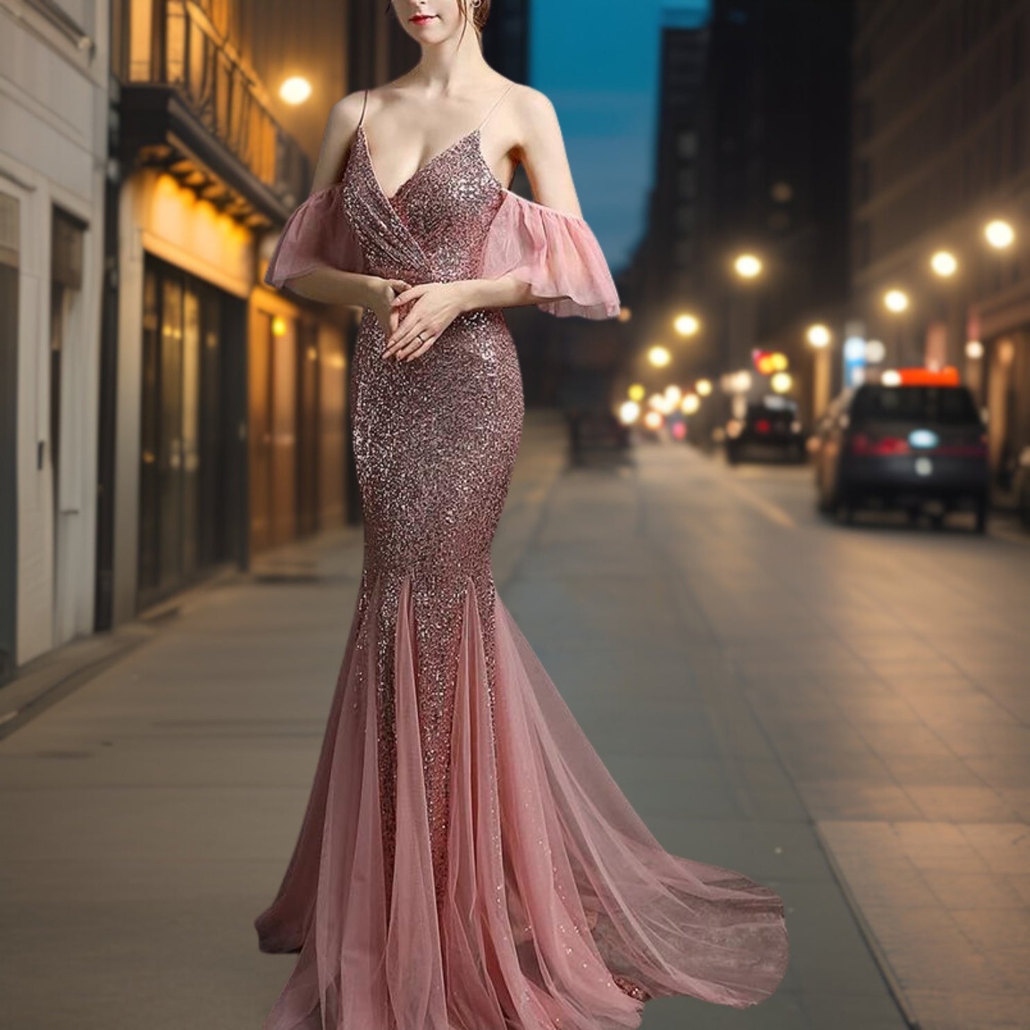 Celestia | Robe de Soirée avec Paillettes Élégantes et Coupe Flatteuse pour Femmes