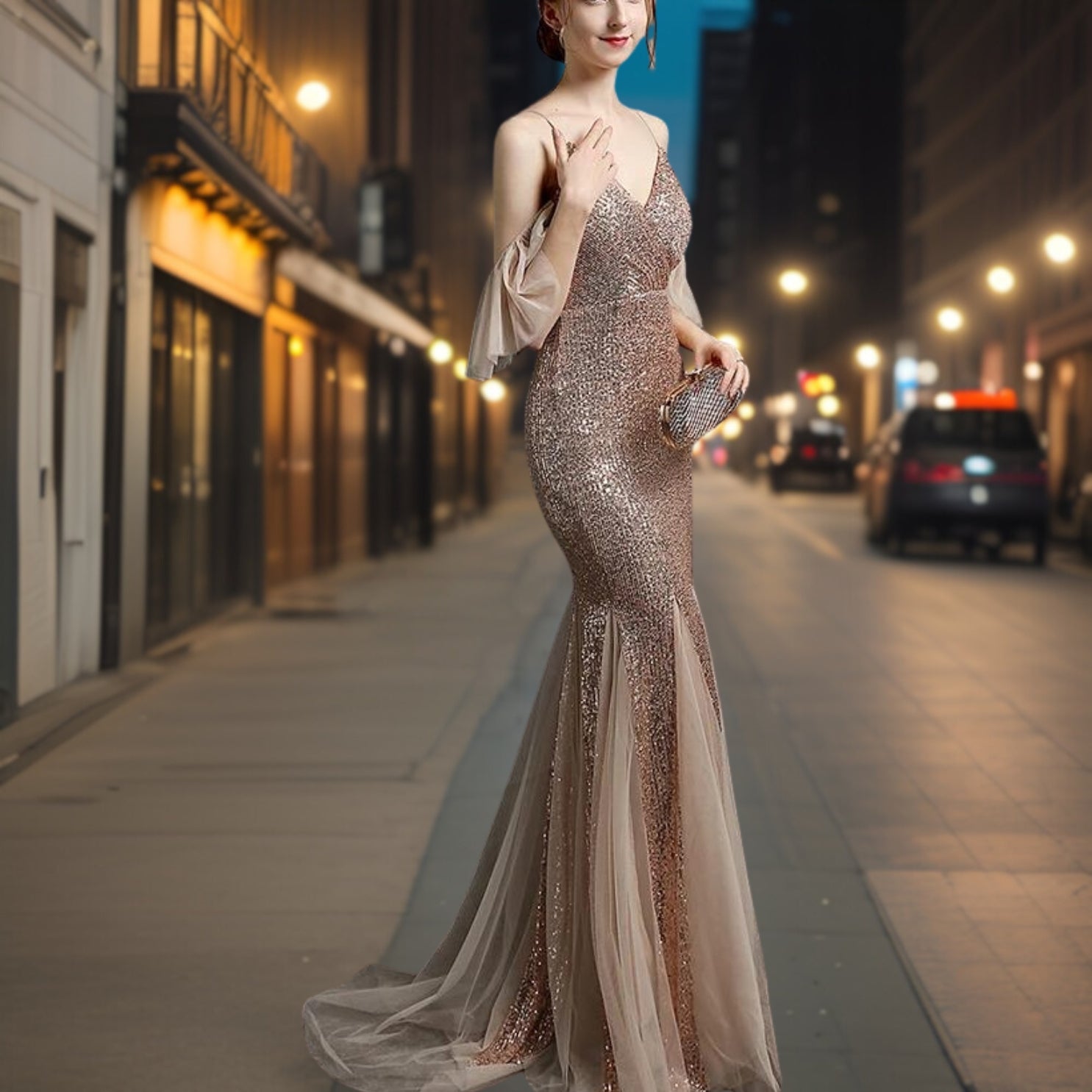 Celestia | Robe de Soirée avec Paillettes Élégantes et Coupe Flatteuse pour Femmes