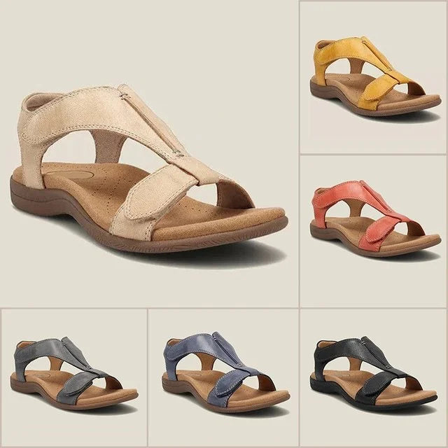 Bellevo | Sandal Orthopédique de Luxe avec Design à Brides en T et Soutien de la Voûte Plantaire - Confort Absolu pour Soulager la Fasciite Plantaire