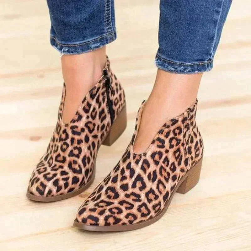 Salacia | Bottines léopard à franges pour femmes