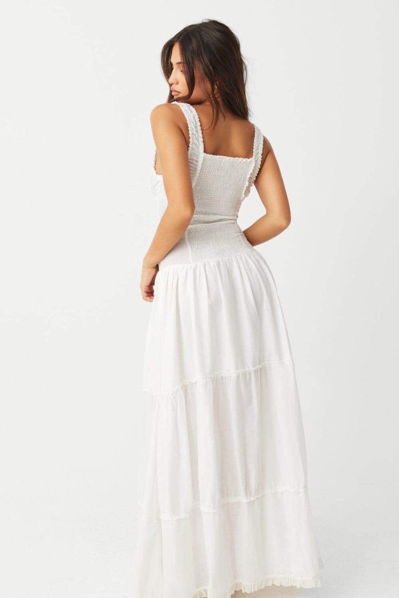Lysandra | Robe Longue avec Détails Floraux et Tissu Semi-Transparent pour Femmes