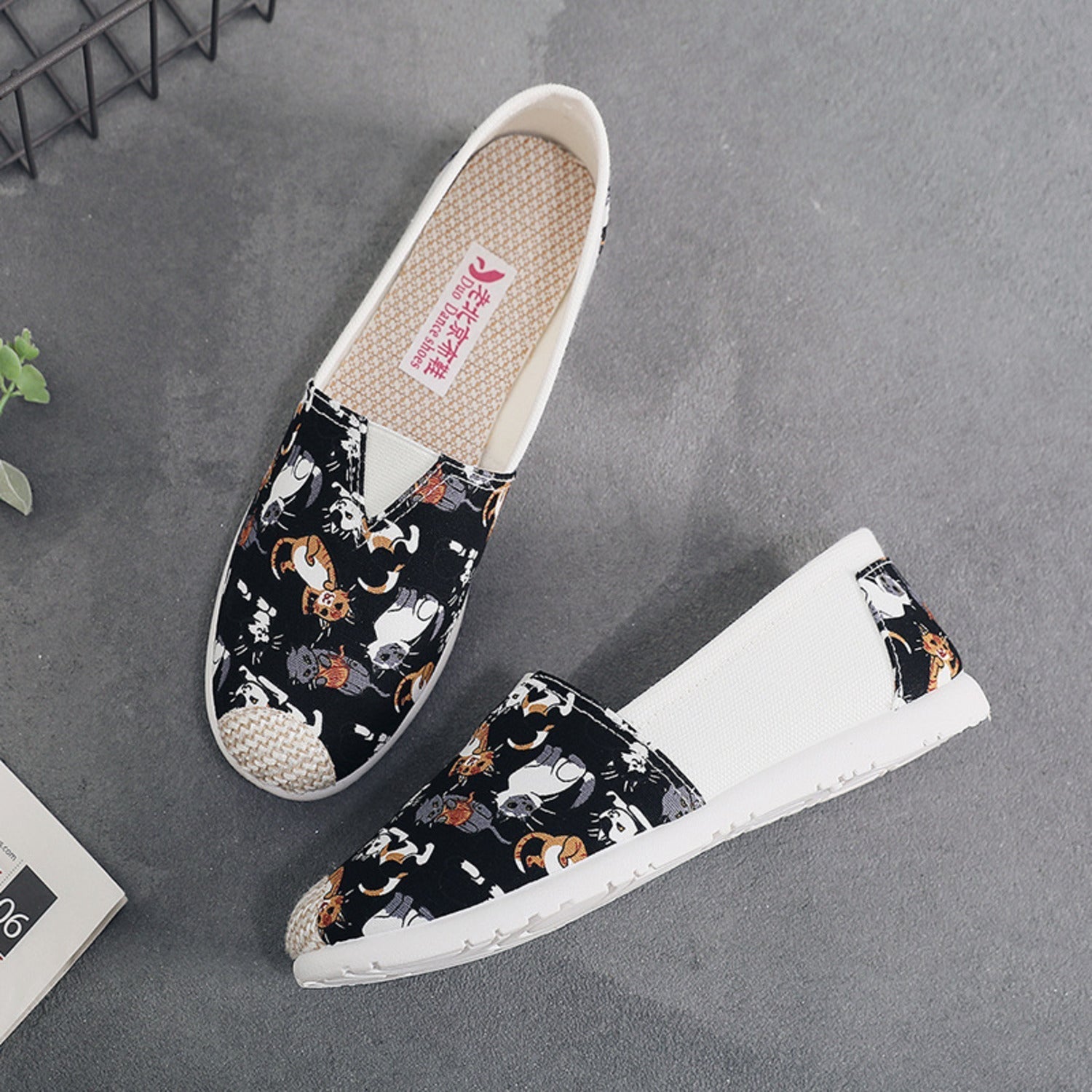 Lois | Espadrilles plates en toile imprimée de style bohème pour une démarche estivale élégante