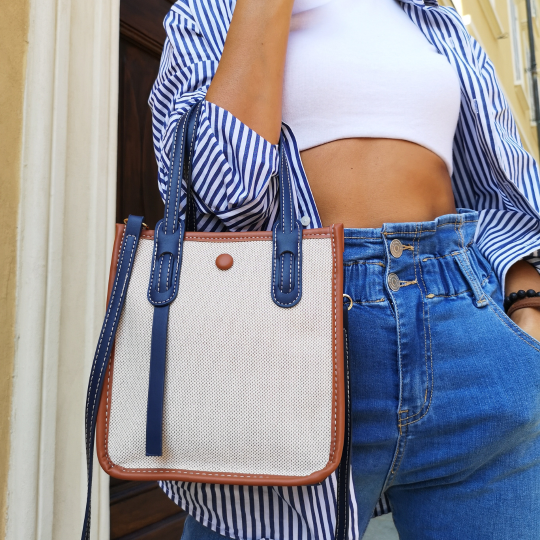 Bellevo | Mini Sac en Toile Vegan à Bandoulière Amovible - Sac Tote Élégant et Polyvalent