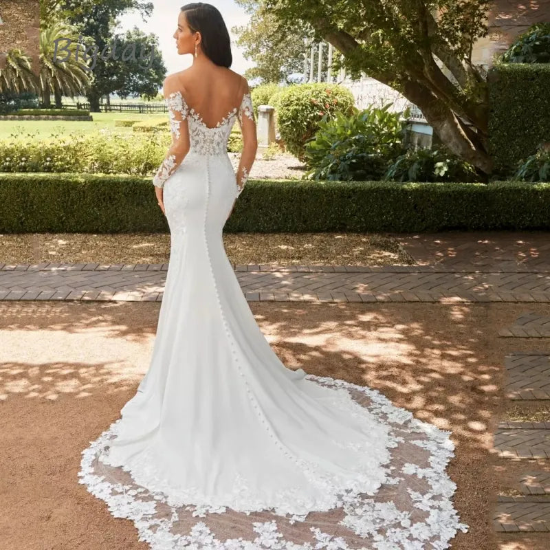 Vandah | Robe de mariée sirène en dentelle à manches longues