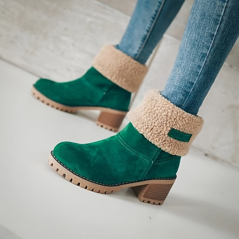 Lotte | Bottines élégantes en duvet à talons hauts