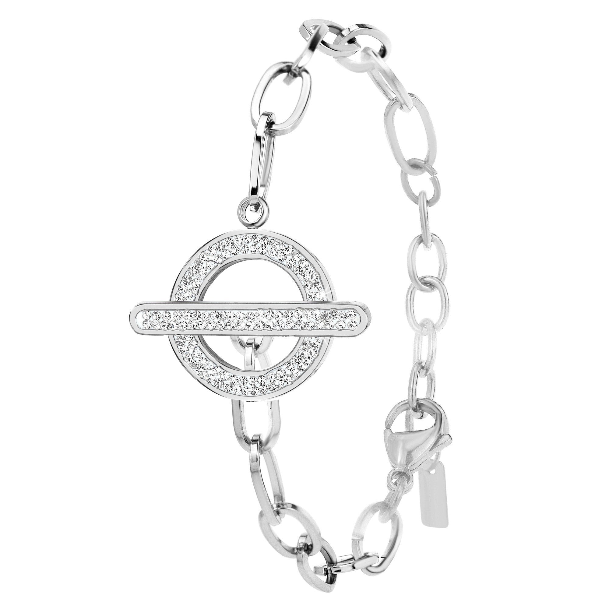 Bracelet en acier inoxydable ornée de cristaux Swarovski - Livraison offerte