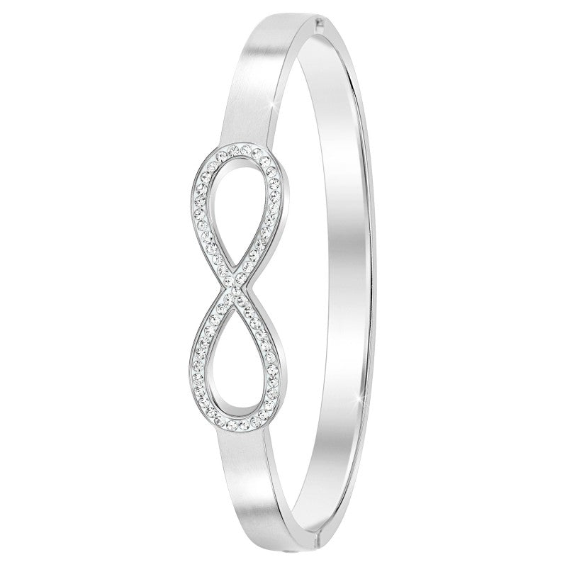 Bracelet infini en acier inoxydable Orné de cristaux de Bohème - Livraison Offerte