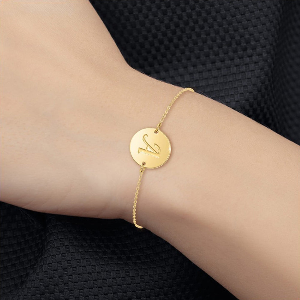 Bracelet lettre initiale en acier inoxydable - Livraison Offerte