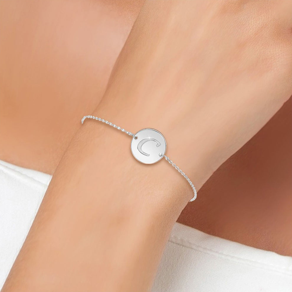 Bracelet lettre initiale en acier inoxydable - Livraison Offerte