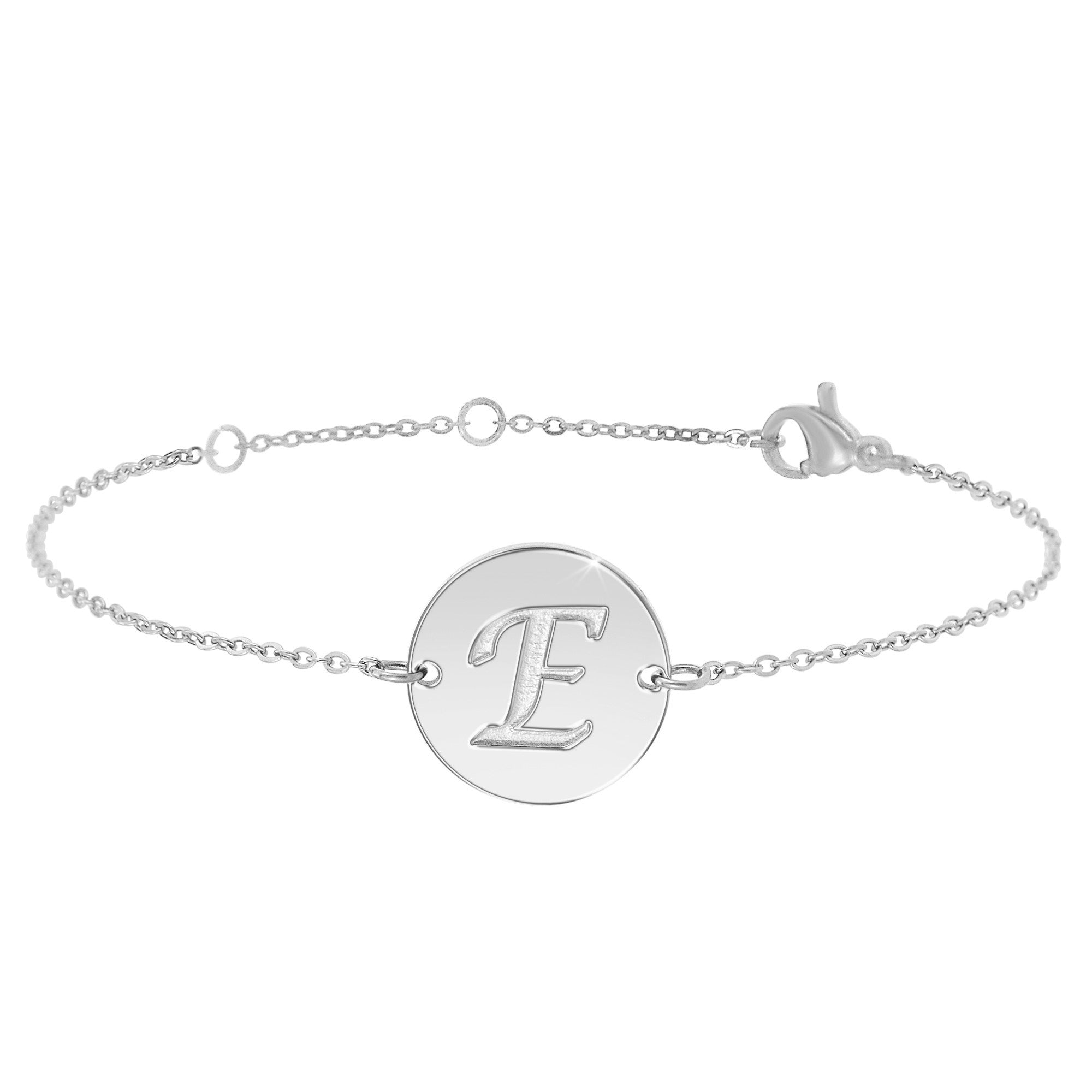 Bracelet lettre initiale en acier inoxydable - Livraison Offerte