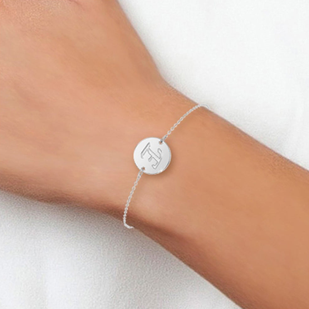 Bracelet lettre initiale en acier inoxydable - Livraison Offerte