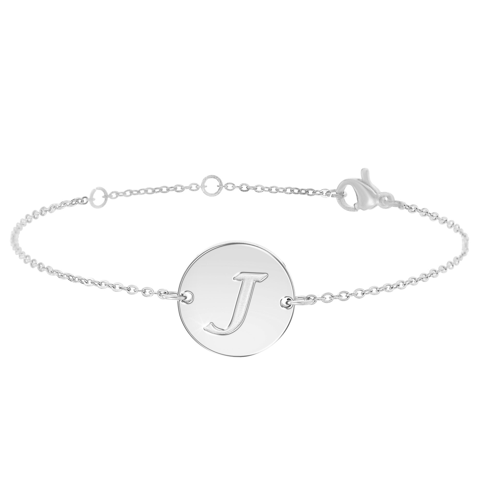 Bracelet lettre initiale en acier inoxydable - Livraison Offerte