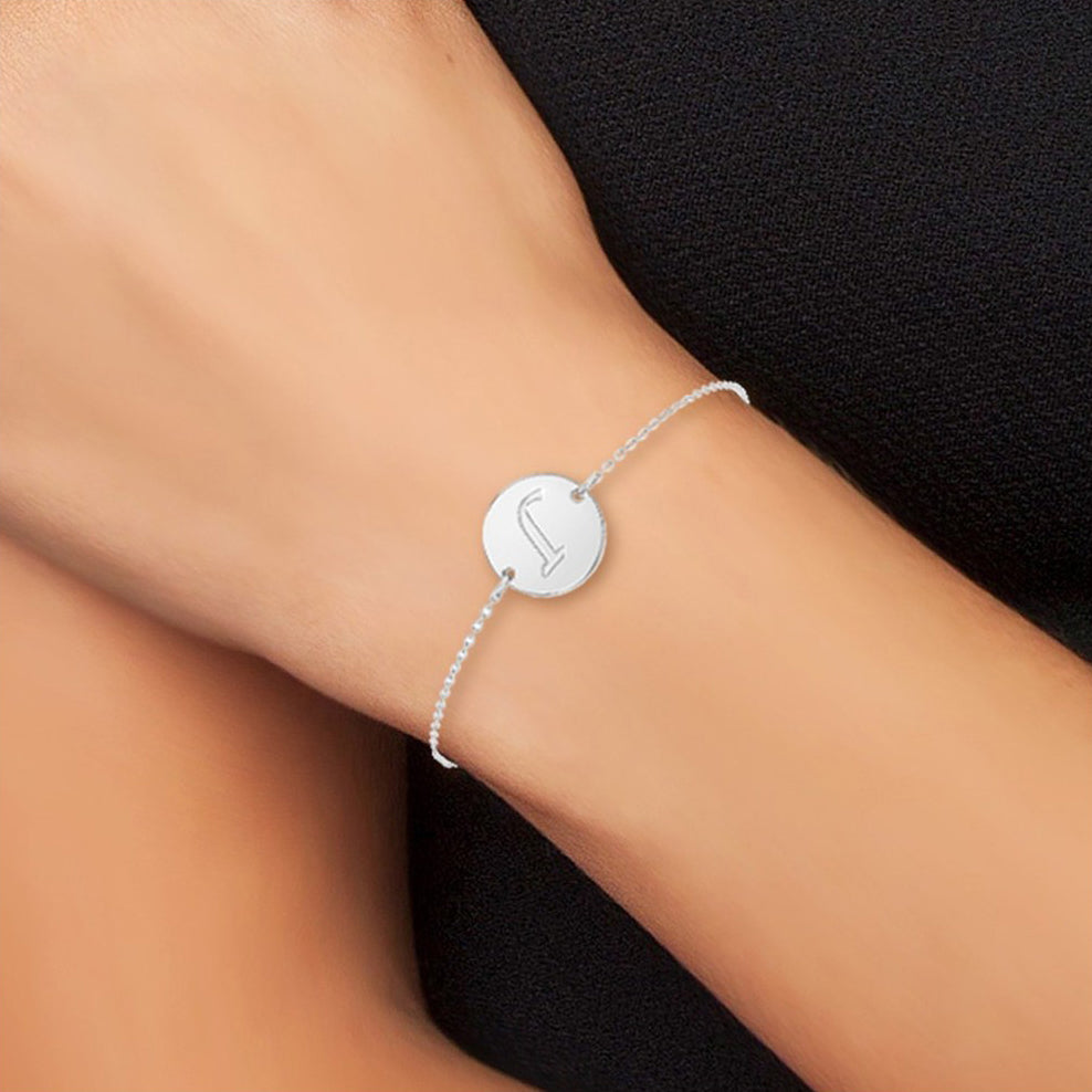 Bracelet lettre initiale en acier inoxydable - Livraison Offerte