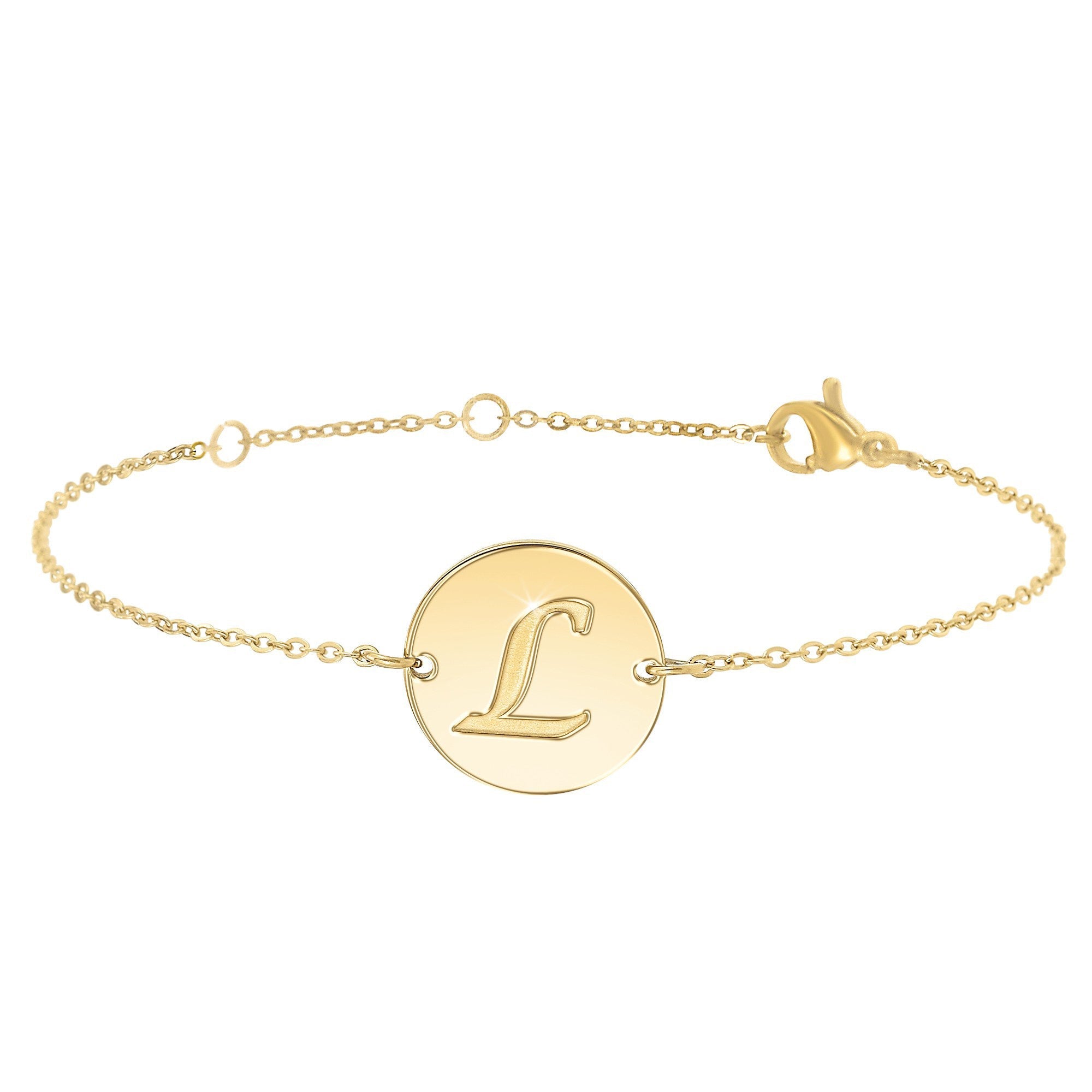 Bracelet lettre initiale en acier inoxydable - Livraison Offerte