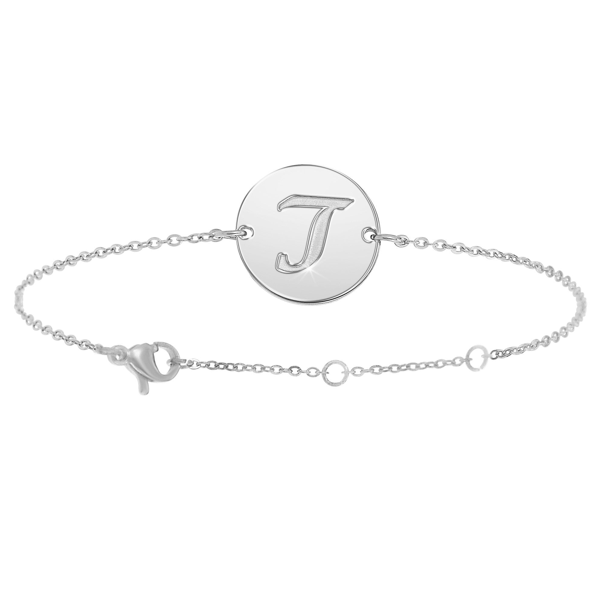 Bracelet lettre initiale en acier inoxydable - Livraison Offerte